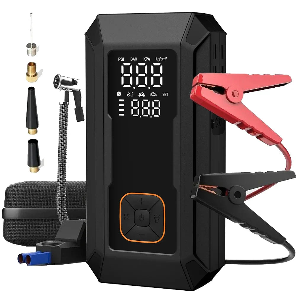 Compact Car Battery Booster Air Compressor LED Flashlight - Luxicro