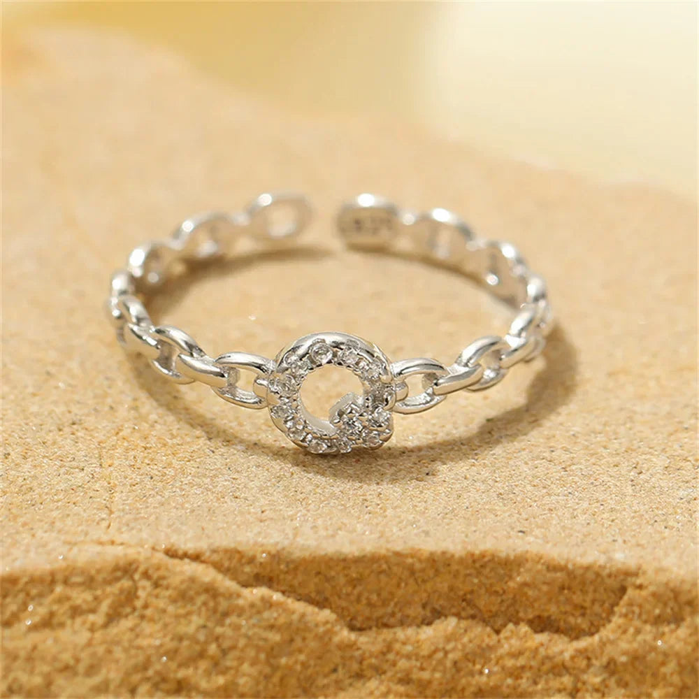 Dainty Diamond Monogram Letter Ring