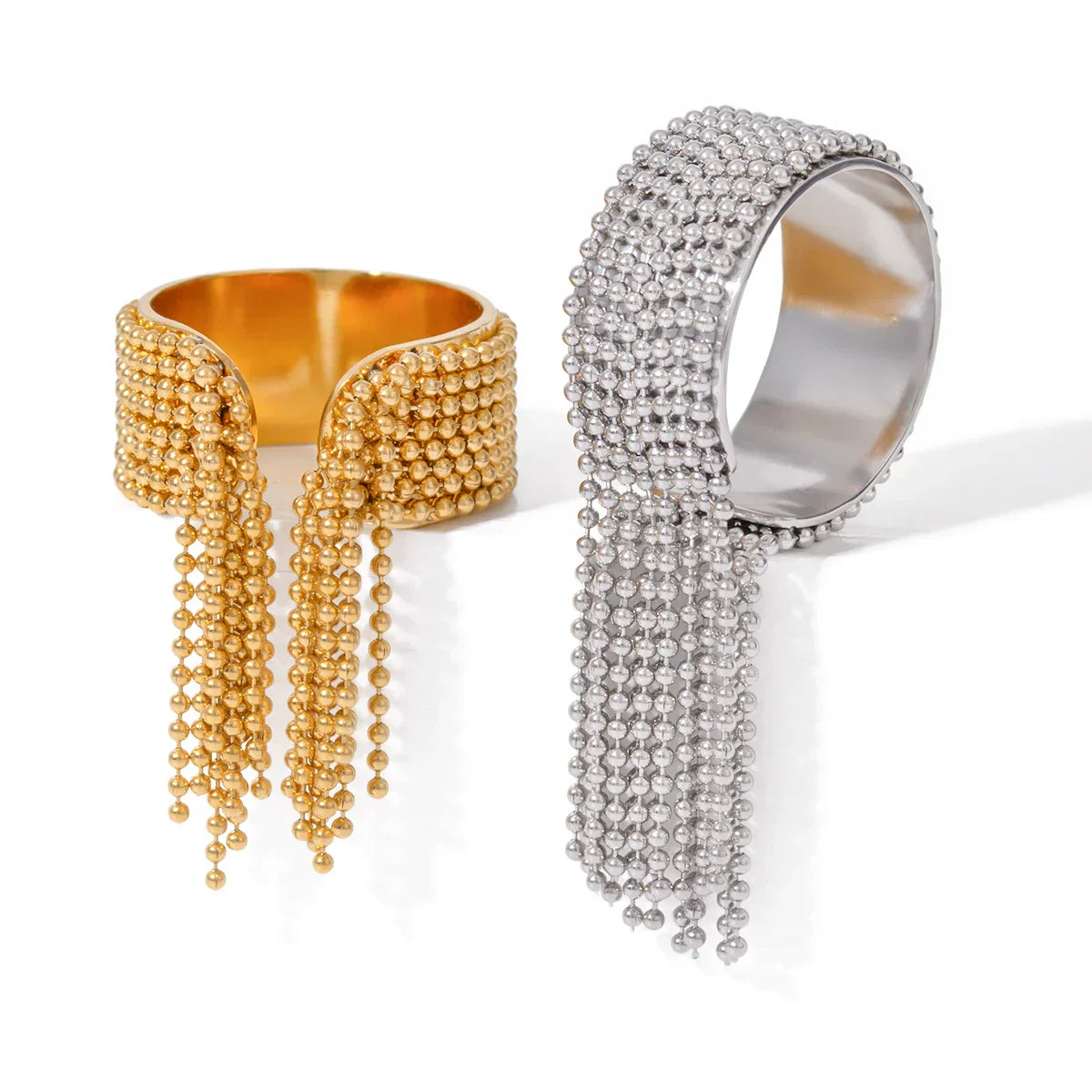 Elegant 18K Gold Drop Adjustable Ring