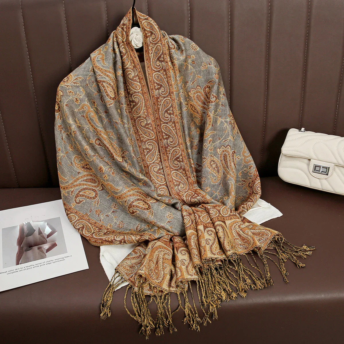 Soft Cashmere Women's Scarf with Warm Luxury Print