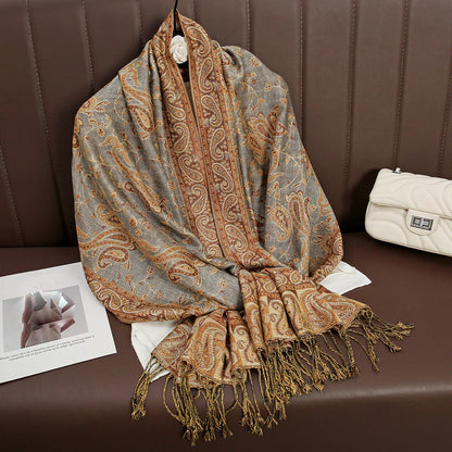 Soft Cashmere Women's Scarf with Warm Luxury Print