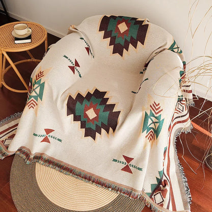 Big Boho Chic Fringed Throw Blanket