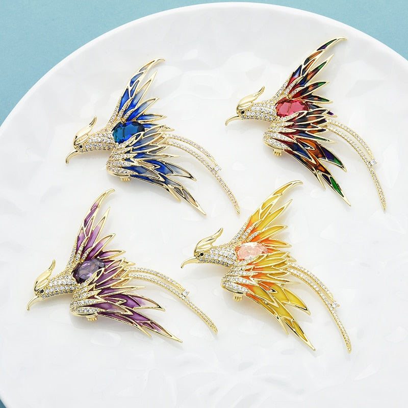 Vibrant Bird Shape Pin Brooches