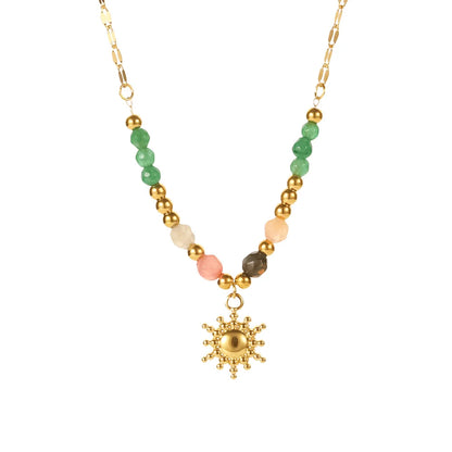Dainty Boho Chic Sun Drop Necklace
