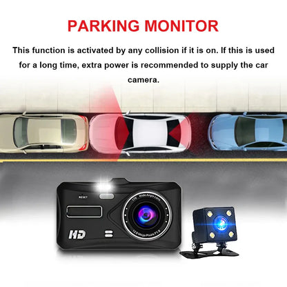 Dual Lens Car Dash Cam with Loop Recording & G Sensor
