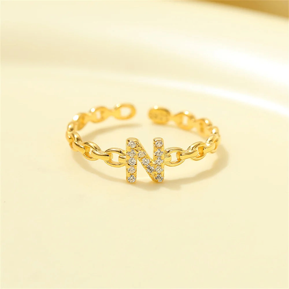 Elegant Initial Diamond Letter Ring