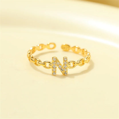 Elegant Initial Diamond Letter Ring