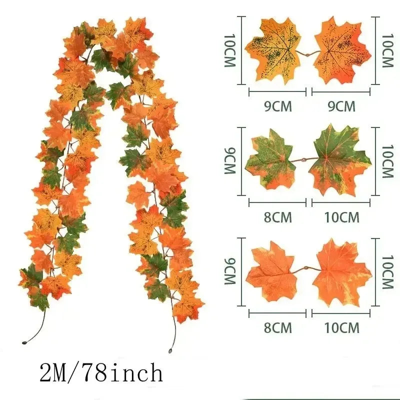 Fall Faux Maple Leaf Hanging Decoration Garland