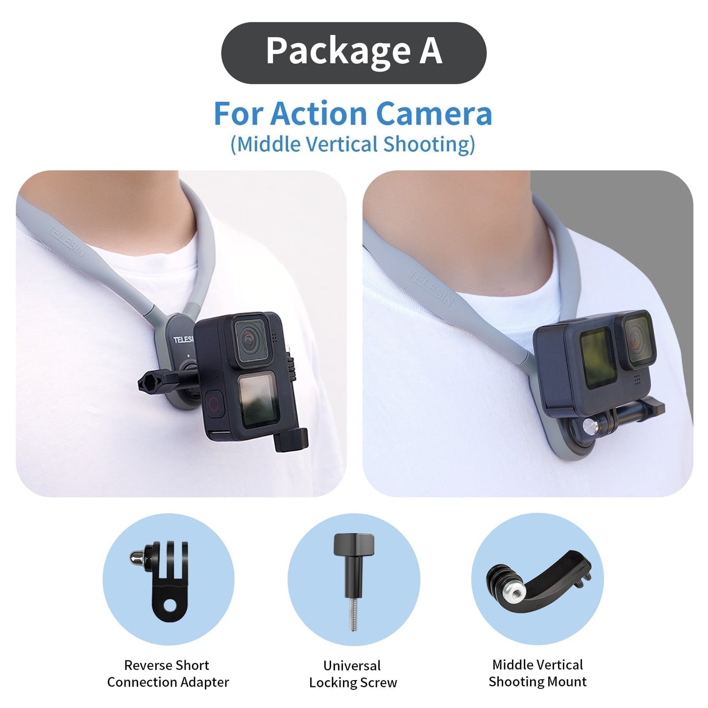 Adjustable Sport Action Camera Neck Band - Luxicro