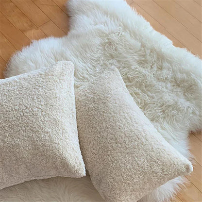 Plush Faux Silk Pillowcase for Living Room