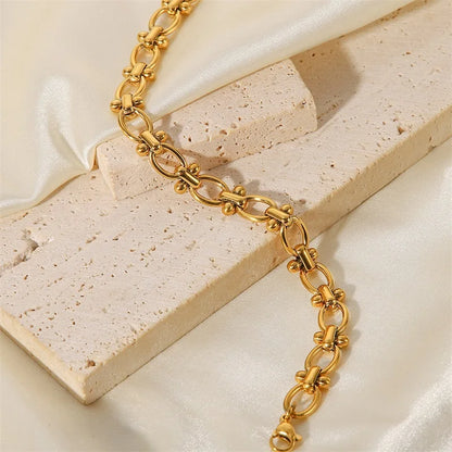 Elegant Oval Stone Bangle Bracelet
