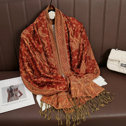 Soft Cashmere Women's Scarf with Warm Luxury Print