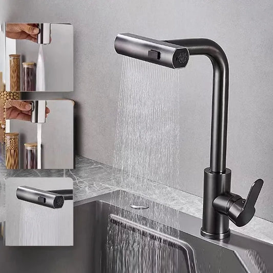 Contemporary Waterfall Kitchen Faucet Chrome Finish - Luxicro