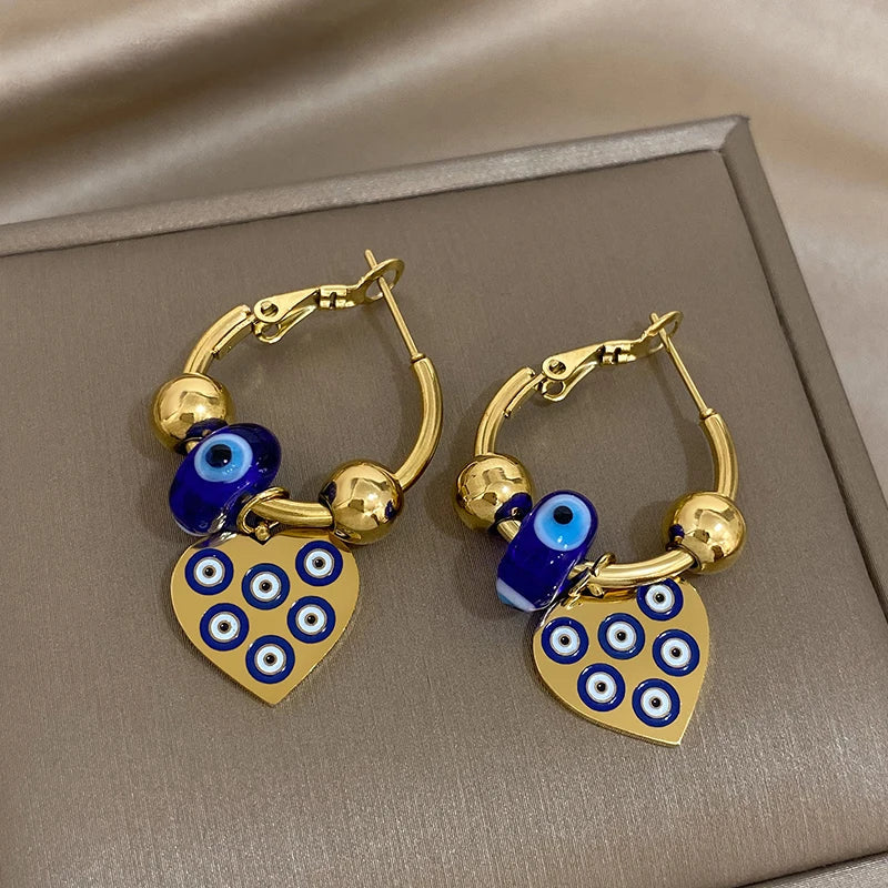 Sparkling Sterling Heart Hoop Earrings - Luxicro