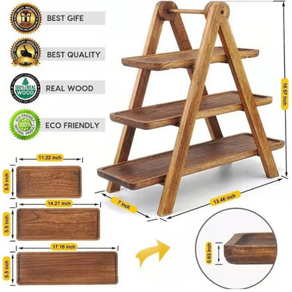 Natural Wood Appetizer Serving Tray