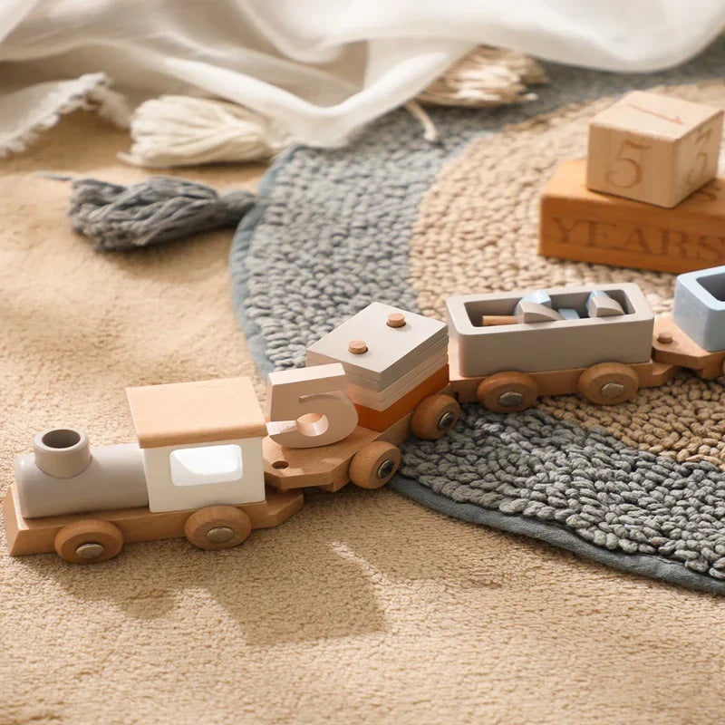 Fun Kids Wooden Birthday Train Decoration