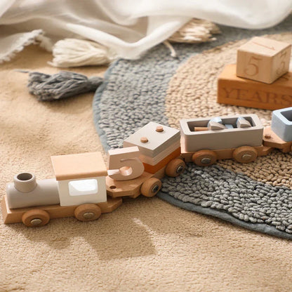 Fun Kids Wooden Birthday Train Decoration