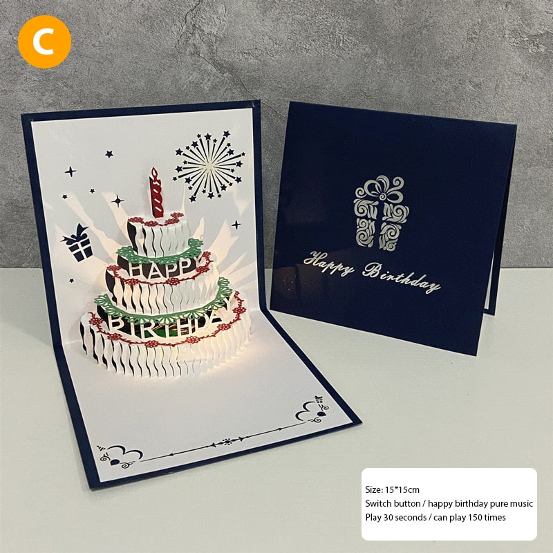 Colorful Musical Happy Birthday Greeting Cards