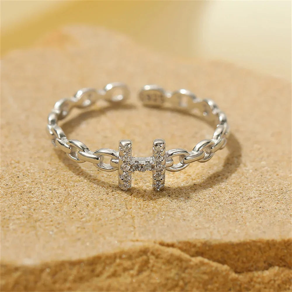 Elegant Initial Diamond Letter Ring