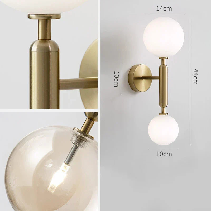 Warm Glass LED Wall Light - Modern Nordic Style