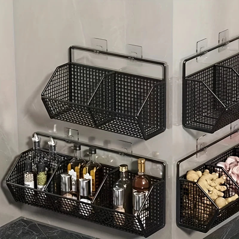 Compact 3-Level Kitchen Storage Rack - Black