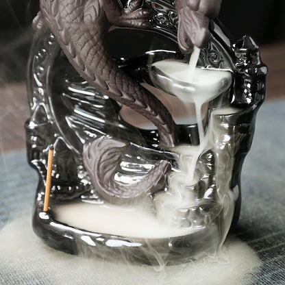 Decorative Dragon Figurine Incense Holder for Home
