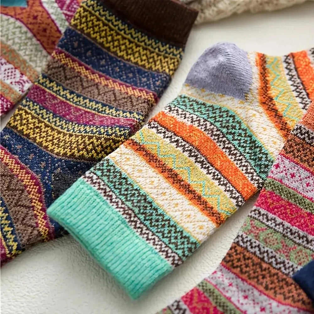 Cozy Women's Thick Wool Socks 5 Pack Winter Warm