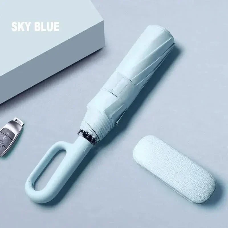 Compact Rain Umbrella with Sun Protection