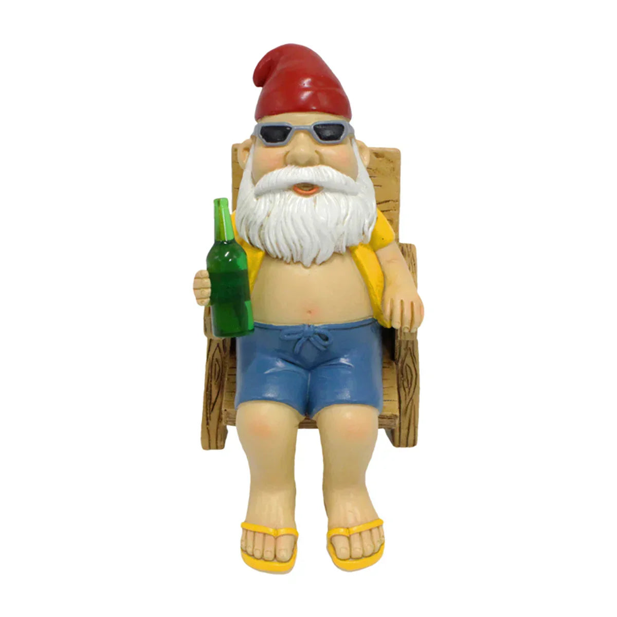 Comical Yard Gnome with Chair Decoration