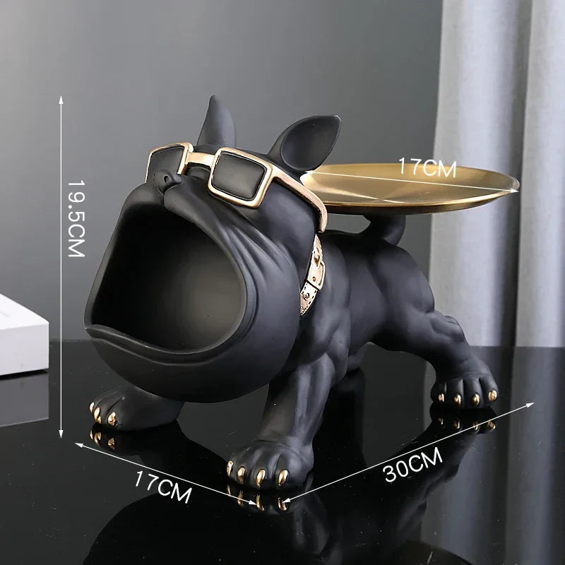 Cute Bulldog Decorative Figurine Storage Container