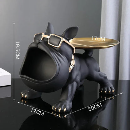 Cute Bulldog Decorative Figurine Storage Container