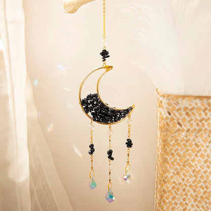 Glossy Glass Moon Wall Decor