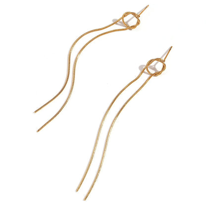 Dainty 14k Gold Circle Dangle Earrings