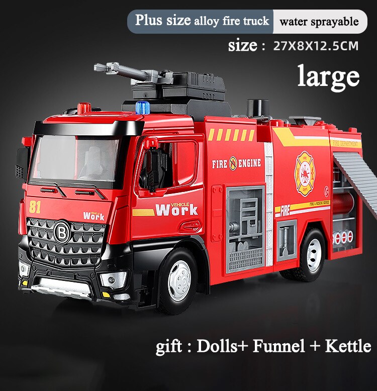 Big Kids Fire Engine Toy Truck Playset - Luxicro