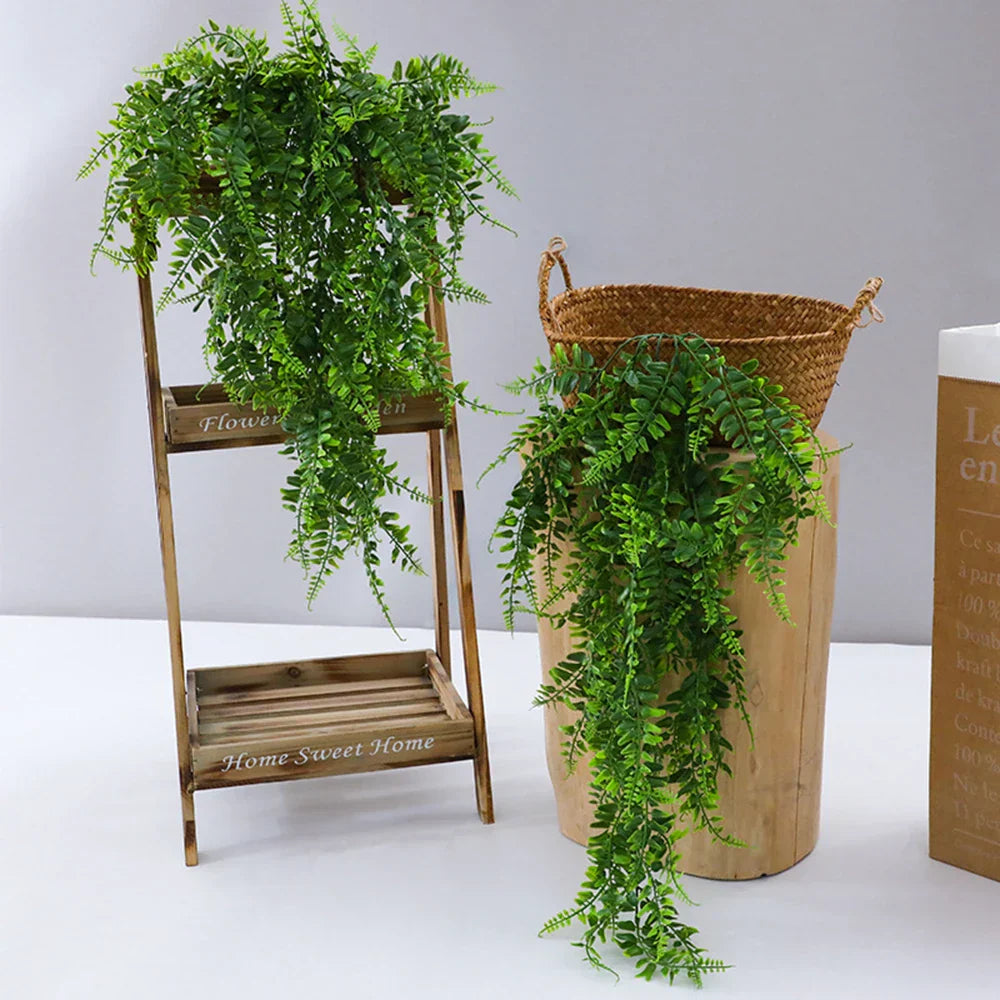 Realistic Hanging Artificial Fern Plant 90cm UV Resistant - Luxicro