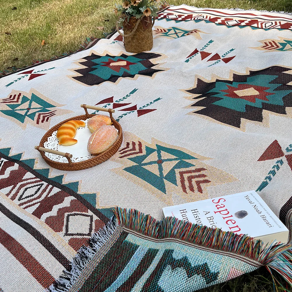 Big Boho Chic Fringed Throw Blanket
