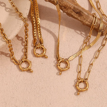 Elegant Gold Bar Link Chain Necklace