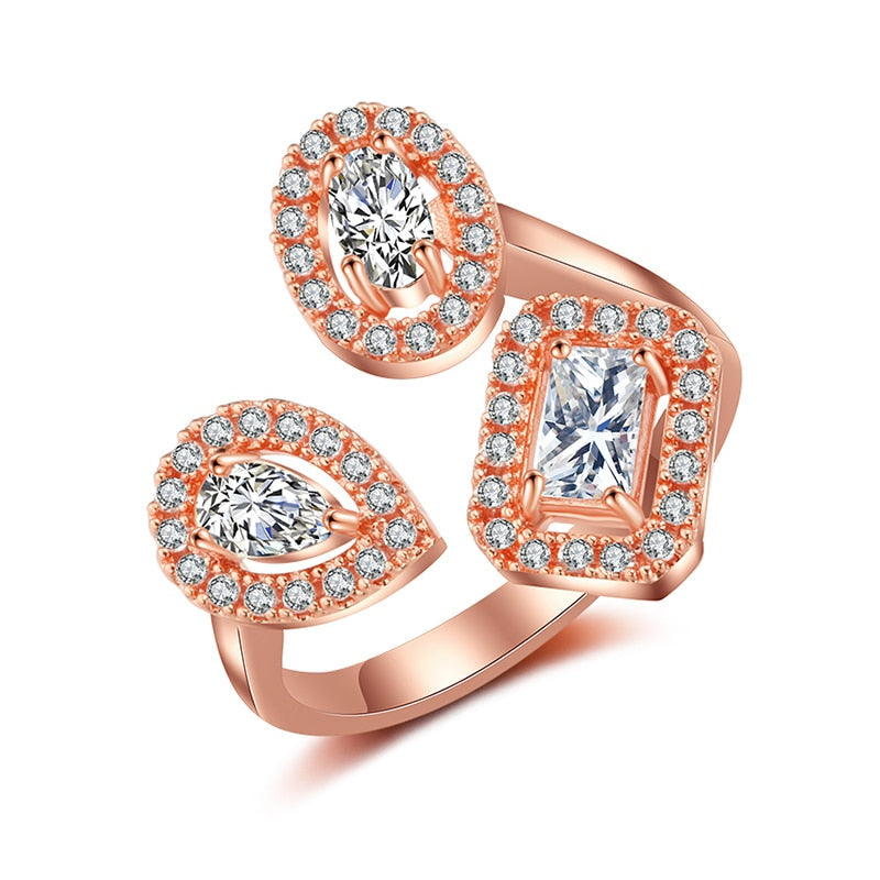 Sparkling Drop Zircon Comfort Fit Ring