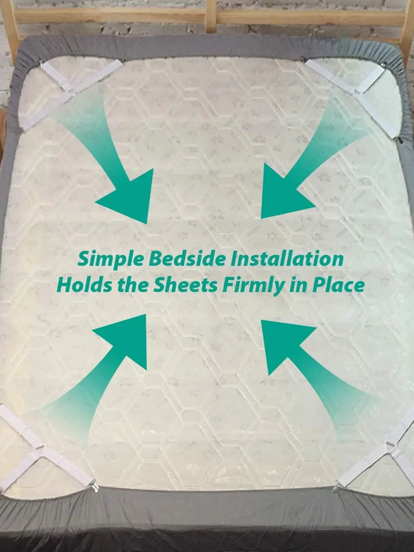 Easy Fit Bed Sheet Fasteners - 4 Pack Adjustable Straps
