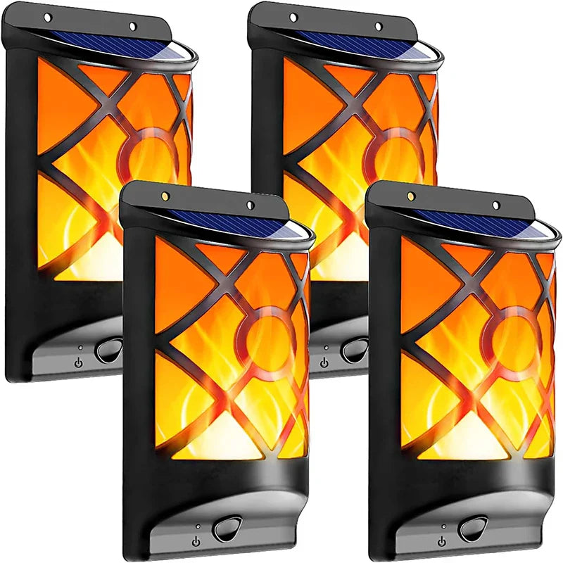 Outdoor Solar Powered Flame Lamp with LED Light - Luxicro