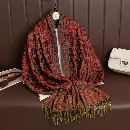 Soft Cashmere Women's Scarf with Warm Luxury Print