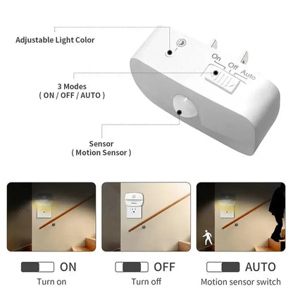 Automatic LED Bedside Lamp Soft Warm Glow