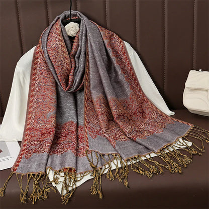 Soft Cashmere Women's Scarf with Warm Luxury Print