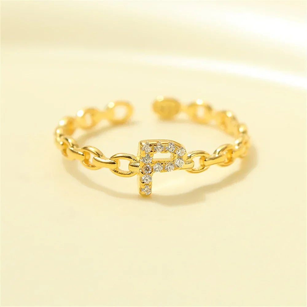 Dainty Diamond Monogram Letter Ring