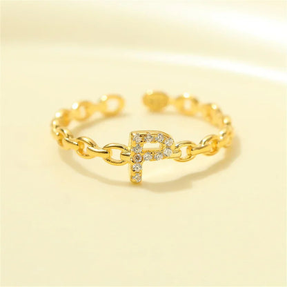 Elegant Initial Diamond Letter Ring