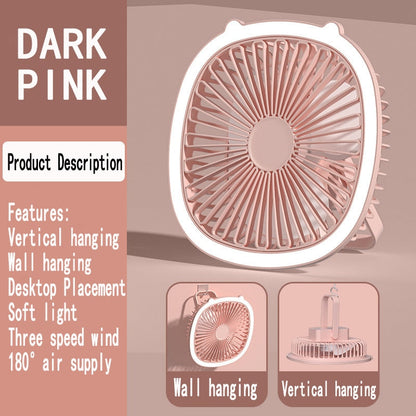Compact USB Rechargeable Night Light Fan Cooler