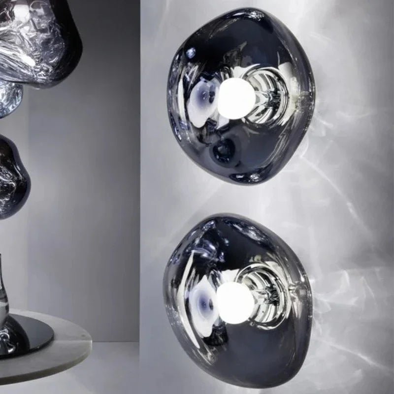 Contemporary Melted Glass Wall Light
