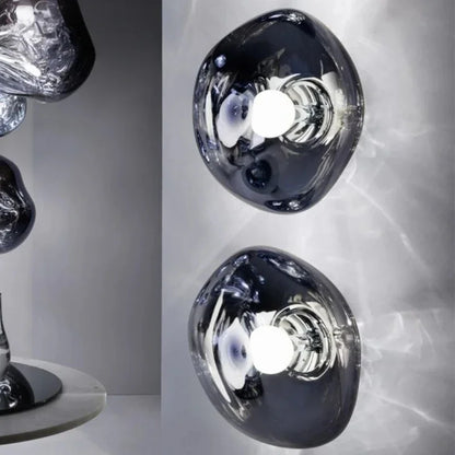 Contemporary Melted Glass Wall Light