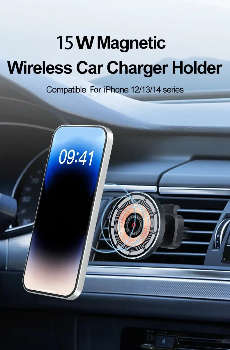 Wireless Car Phone Mount with Fast Charging - Luxicro