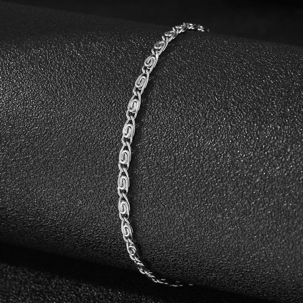 Delicate Silver Bar Chain Bracelet